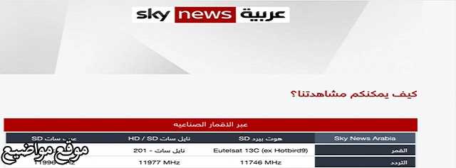 تردد قناة سكاي نيوز الجديد Sky News 2025 نايل سات وعرب سات